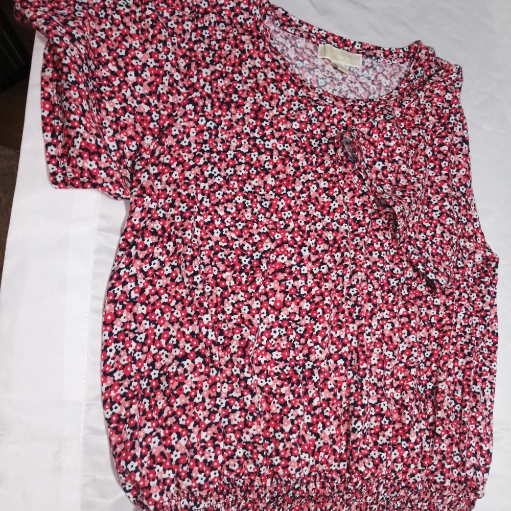 MICHAEL Michael Kors Pink Floral Short Sleeve Top